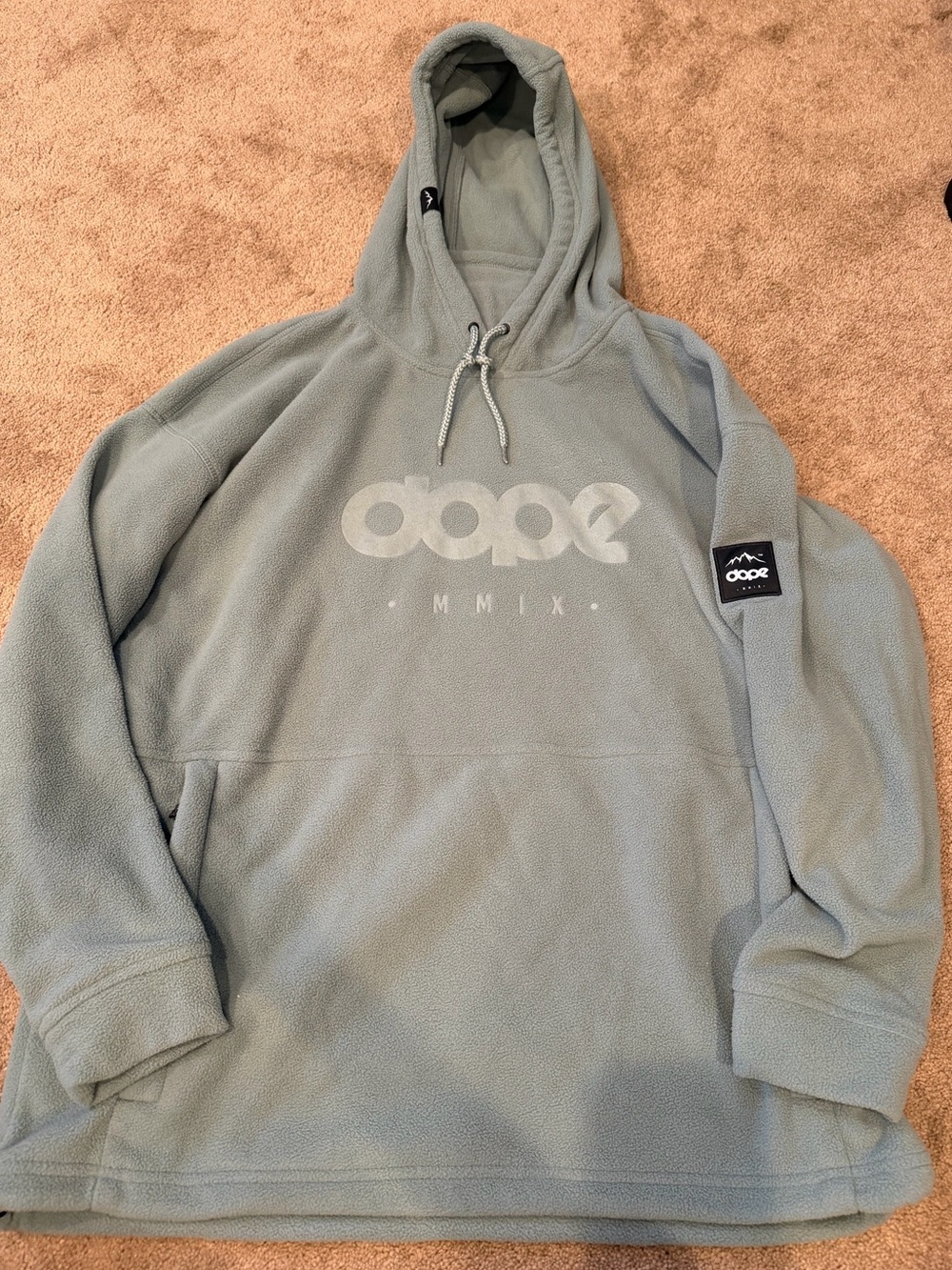 DOPE Sage Green Fleece Pullover Hoodie